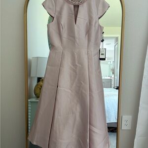 Adrianna Papell Bellini Pink Mikado Midi Dress